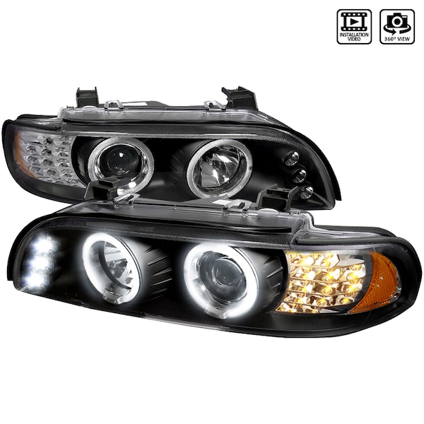 Spec-D Tuning 01-03 Bmw 5-Series LED Halo Projector With LED Signal Black Housing 2LHP-E3997JM-8V2-TM - main